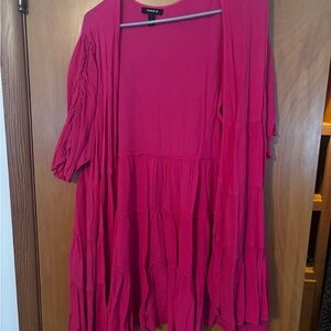 Torrid Bright Fuchsia Tiered Open Front Cardigan